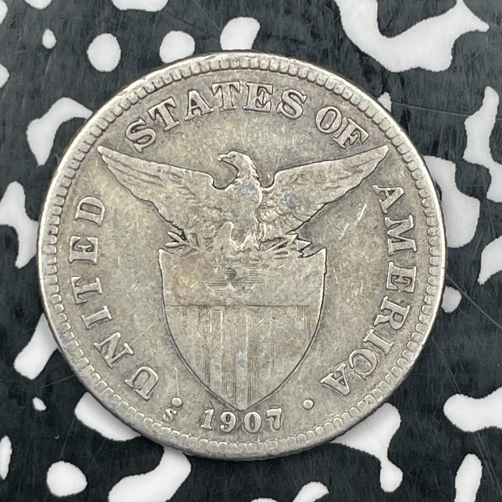 1907-S U.S. Philippines 50 Centavos Lot#N3568 Silver!