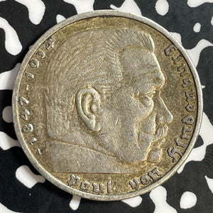 1935-A Germany 5 Mark Lot#E9369 Silver!