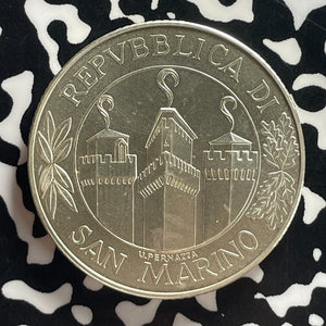 2000 San Marino 5000 Lira Lot#T7796 Silver! High Grade! Beautiful!