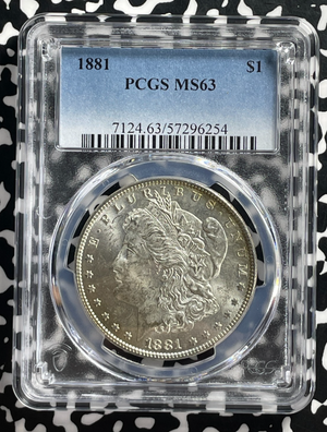 1881 U.S. $1 Morgan Dollar PCGS MS63 Lot#G567 Silver! Choice UNC!