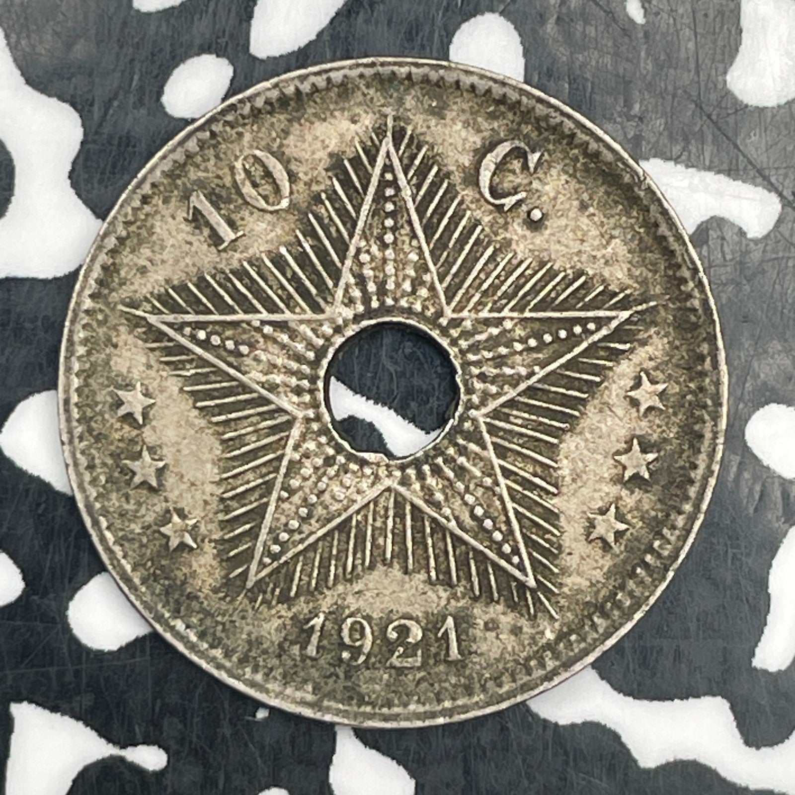 1921 Belgian Congo 10 Centimes Lot#F9738