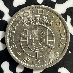 1959 Portuguese India 60 Centavos Lot#E9969 High Grade! Beautiful!