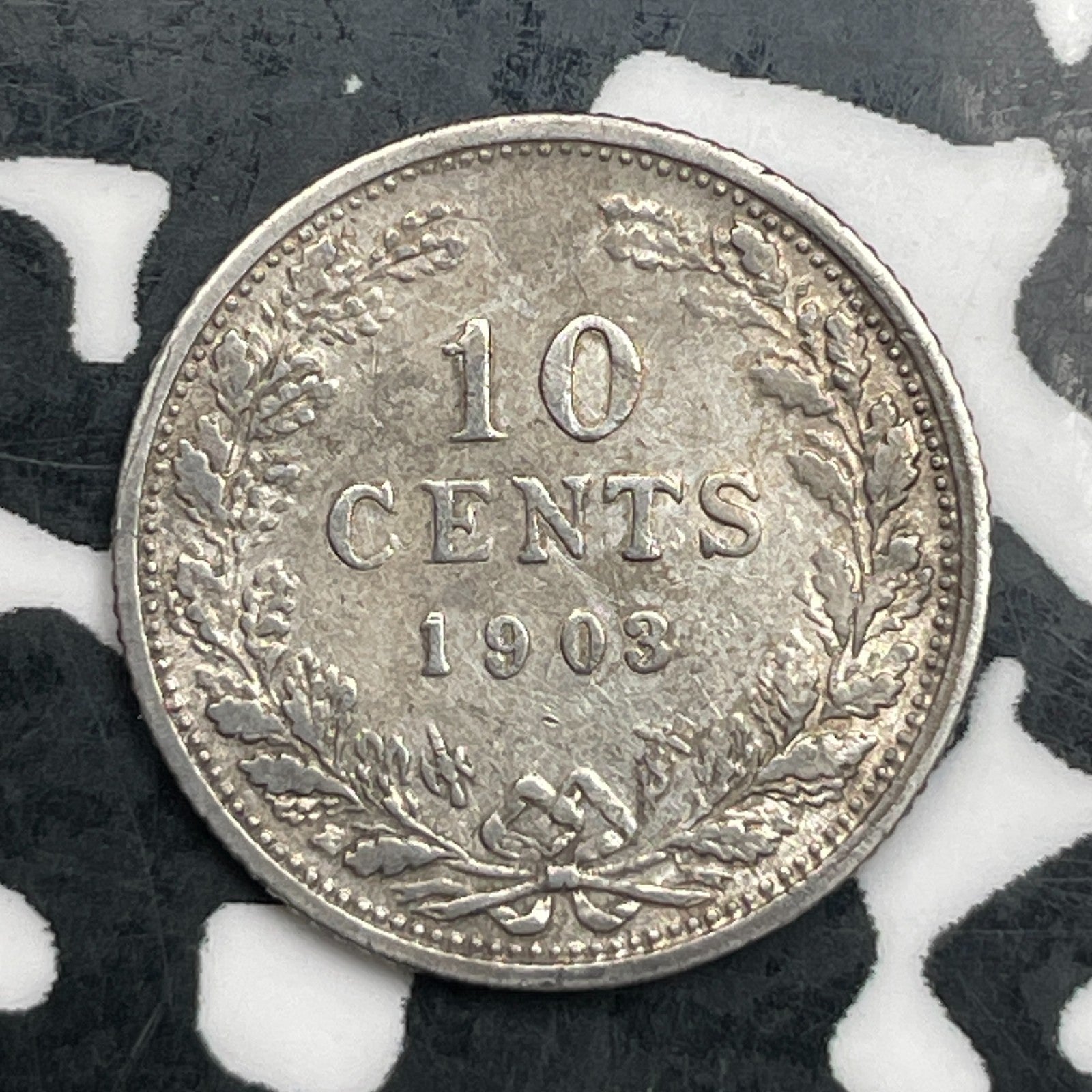 1903 Netherlands 10 Cents Lot#F7992 Silver!