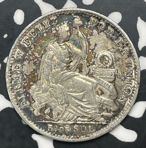 1916 Peru 1/5 Sol Lot#C0272 Silver!