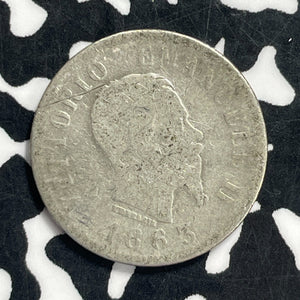 1863 Italy 50 Centesimi Lot#C0715 Silver!