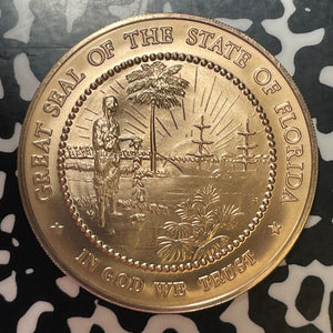 Undated U.S. Florida Great Seal Medal Lot#T2469 High Grade! Beautiful! 39mm
