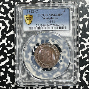 1812-C Germany Westphalia 3 Centimes PCGS MS64BN Lot#G980 Top Graded! KM#92