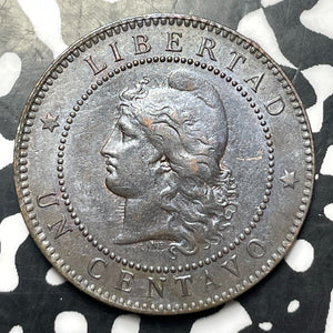 1886 Argentina 1 Centavo Lot#JM8349 Key Date! Nice!