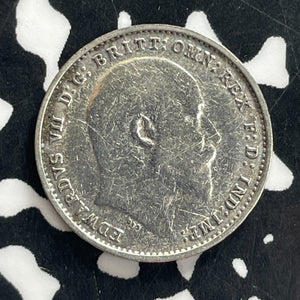 1905 Great Britain 3 Pence Lot#C1301 Silver! Better Date! Obverse Scratch