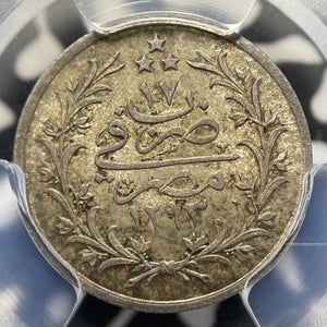 AH 1293 (1892-W) Egypt 1 Qirsh PCGS MS64 Lot#G8154 Silver! Choice UNC! KM#292