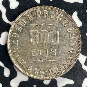 1906 Brazil 500 Reis Lot#T8110 Silver! High Grade! Beautiful!