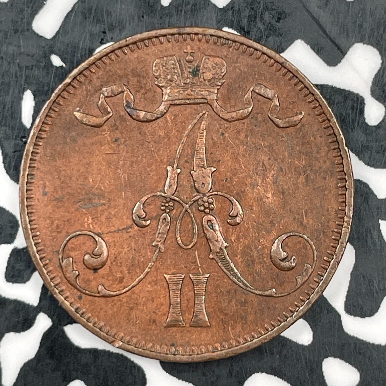 1873 Finland 5 Pennia Lot#JM1592 Nice! Better Date
