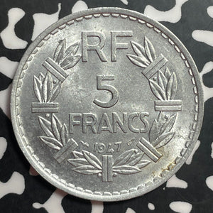 1947 France 5 Francs Lot#E7632 High Grade! Beautiful!