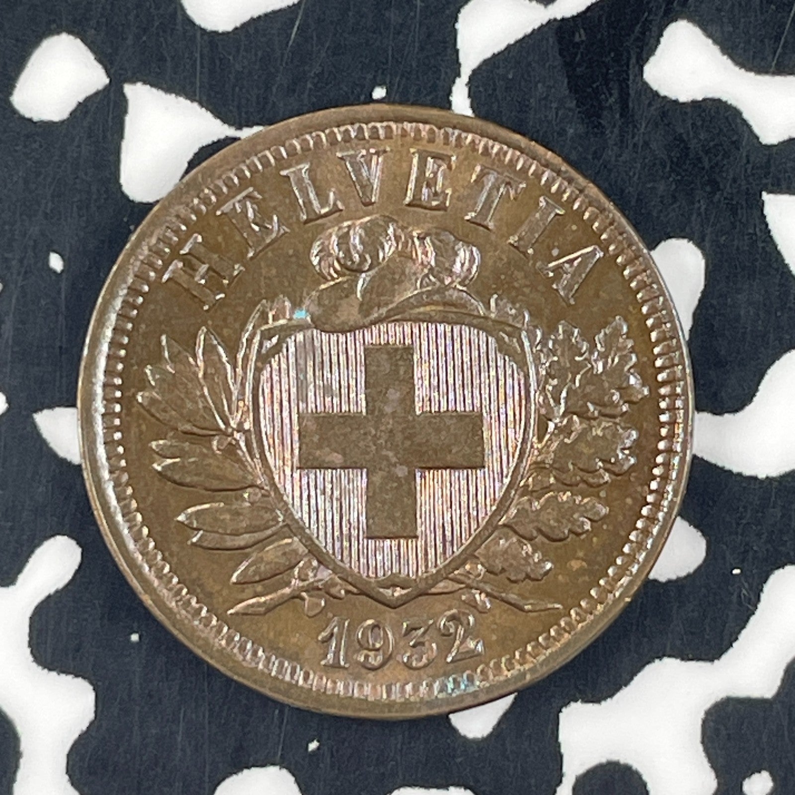 1932-B Switzerland 2 Rappen Lot#F2304 High Grade! Beautiful!