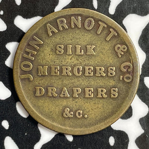 (1841) Ireland Belfast John Arnott & Co. Silk Mercers Farthing Token Lot#E1753