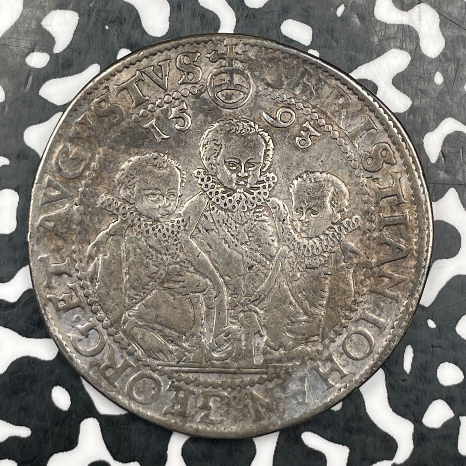 1593-HB Germany Saxony 3 Brothers 1 Thaler Lot#JM2008 Large Silver! DAV-9820
