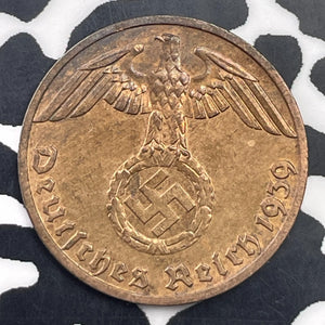 1939-F Germany 1 Pfennig Lot#C1330 High Grade! Beautiful!