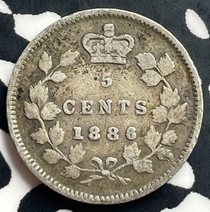 1886 Canada 5 Cents Lot#T8996 Silver!