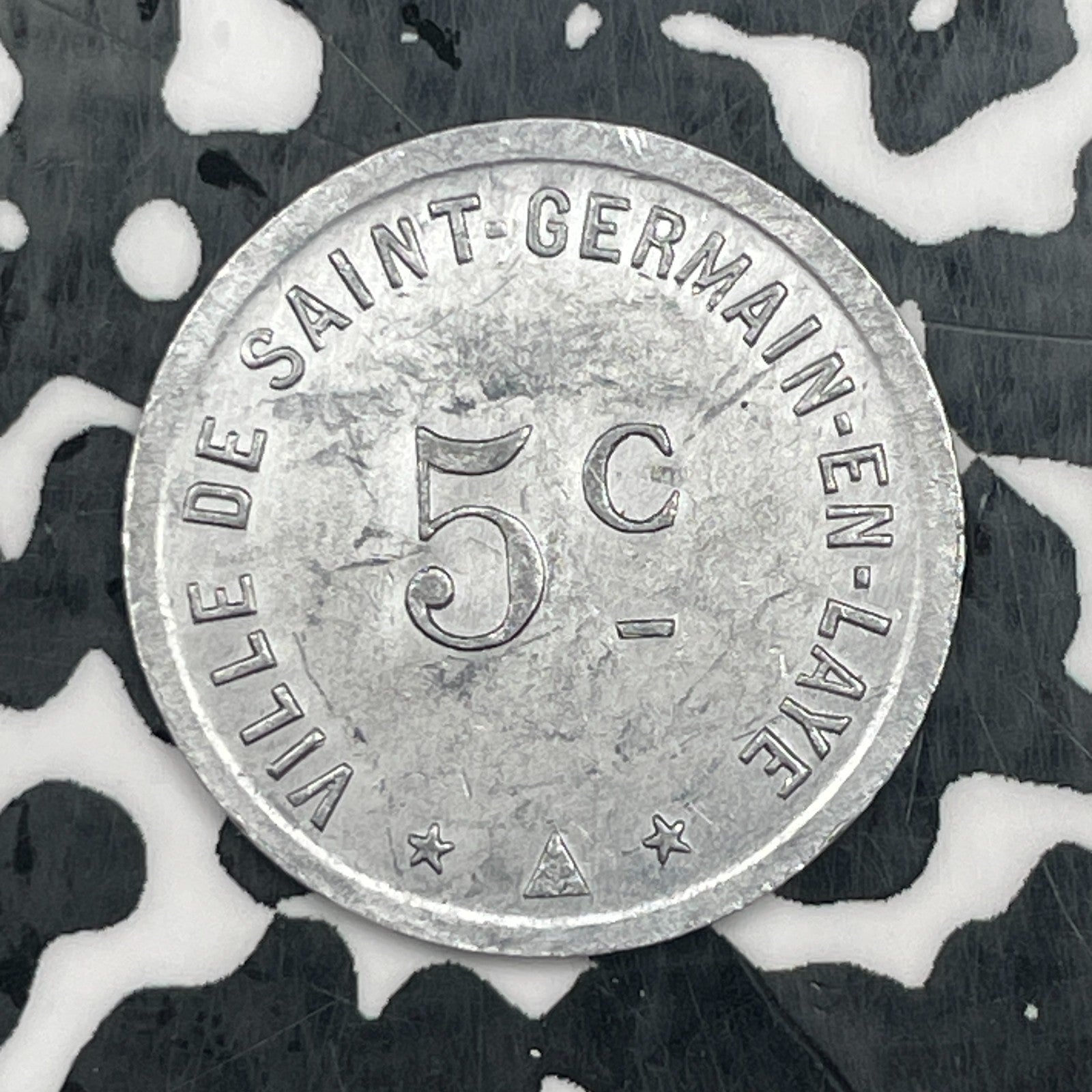 U/D France St. Germaine-En Laye 5 Cent Notgeld Lot#N3555 High Grade! Beautiful!