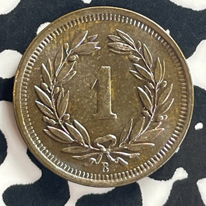 1936 Switzerland 1 Rappen Lot#T7990 High Grade! Beautiful!