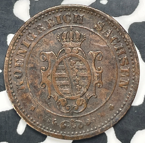 1864-B Germany Saxony 2 Pfennig Lot#C0378
