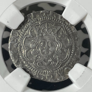 (1422-30) G.B. Calais Henry VI 2 Pence Twopence NGC AU50 Lot#G264 Silver! S-1840