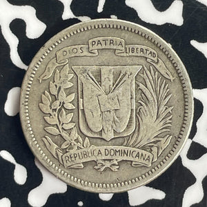 1942 Dominican Republic 25 Centavos Lot#T8820 Silver!