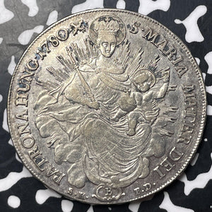 1780-B SK-PD Hungary 1 Thaler Lot#JM8223 Large Silver! DAV-1133