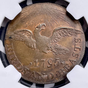 1795 G.B. Middlesex Pidcock's 1/2 Penny Conder Token NGC MS65BN Lot#G9811 Lion