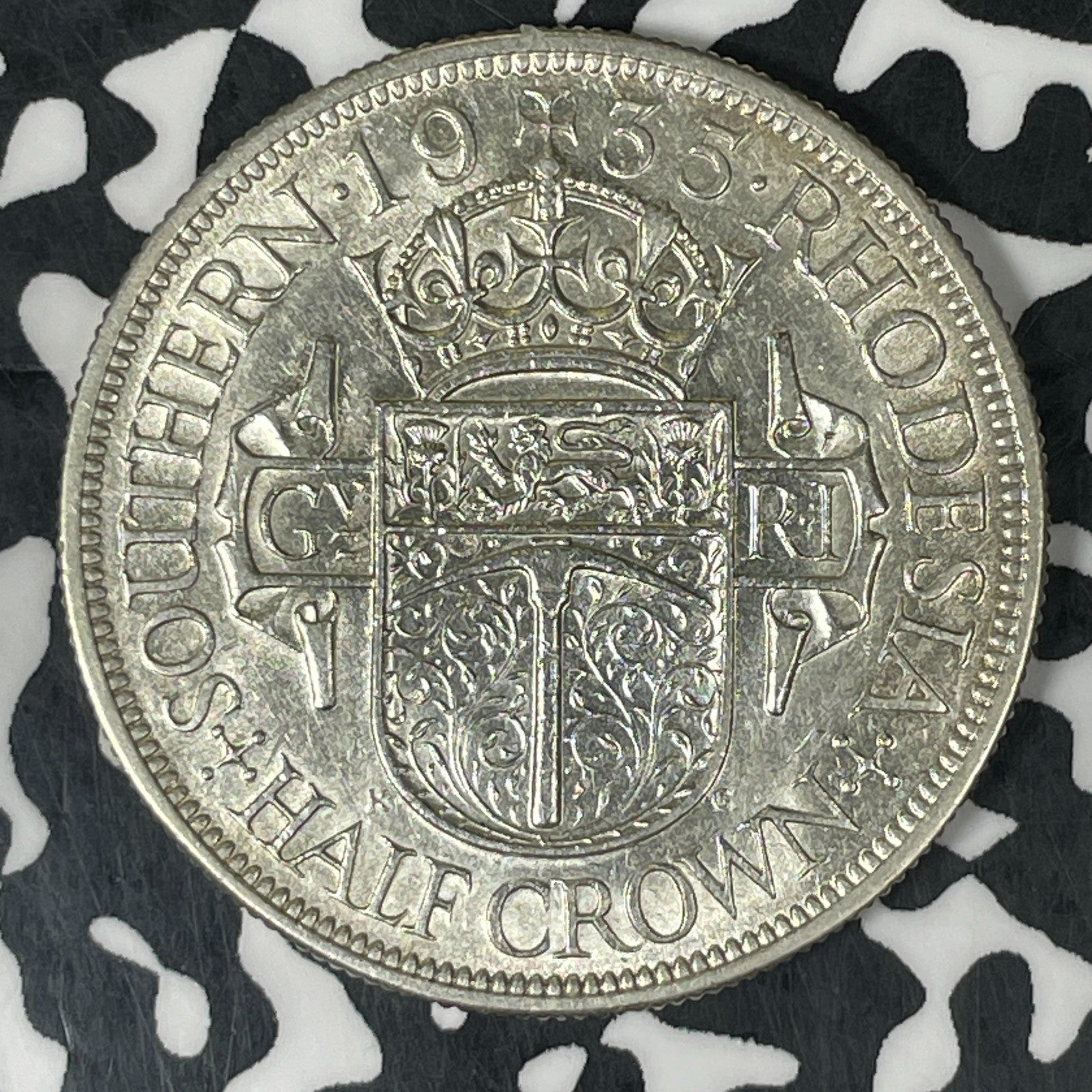 1935 Southern Rhodesia 1/2 Crown Lot#JM0553 Silver!