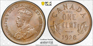 1928 Canada Small Cent PCGS MS64BN Lot#G7368 Choice UNC!