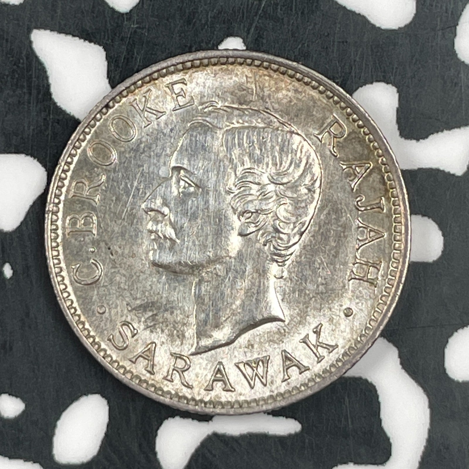1911-H Sarawak 10 Cents Lot#JM1424 Silver! High Grade! Beautiful!