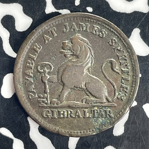 1820 Gibraltar 1 Quarto Lot#T8502 KM#Tn8