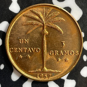 1957 Dominican Republic 1 Centavo Lot#E2996 High Grade! Beautiful!