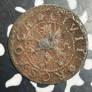 1727-R Germany Rostock 3 Pfennig Lot#T2574 Corrosion