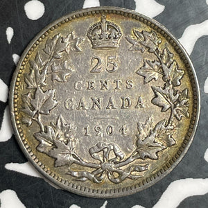 1904 Canada 25 Cents Lot#JM9111 Silver! Better Date