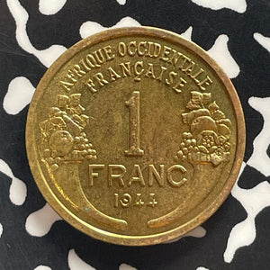 1944 French West Africa 1 Franc Lot#T5750 High Grade! Beautiful!
