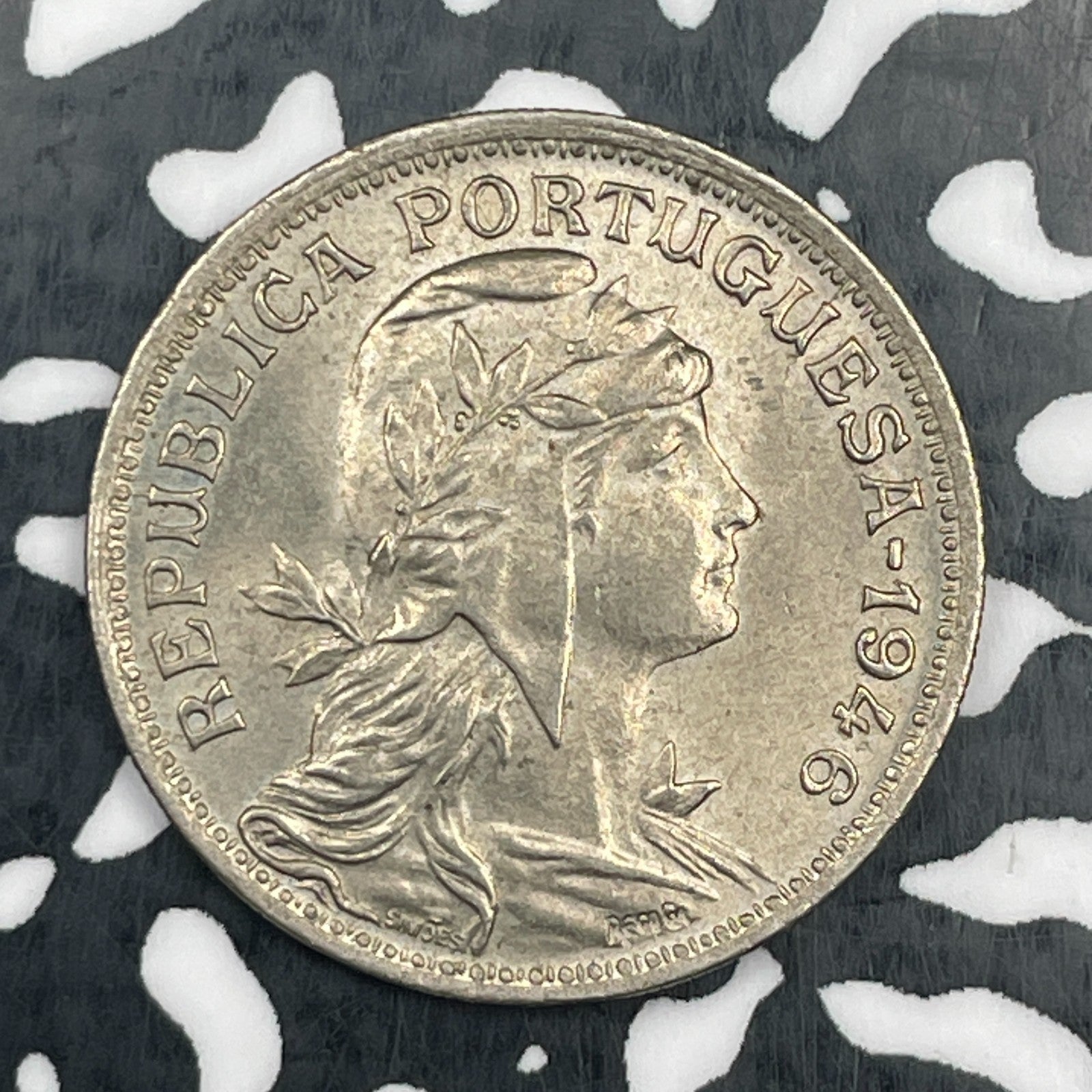 1946 Portugal 50 Centavos Lot#N1359 High Grade! Beautiful!