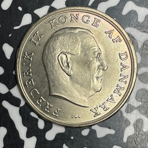 1966 Denmark 5 Kroner Lot#T6272 High Grade! Beautiful!