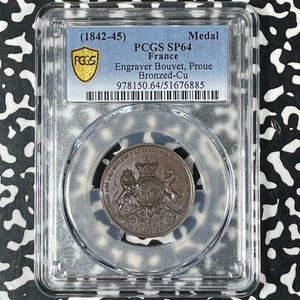 (1842-45) France Kings Engraver Medal PCGS SP64 Lot#G9909 Choice UNC!