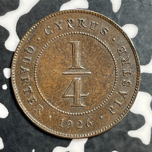 1926 Cyprus 1/4 Piastre Lot#T2361 Nice!