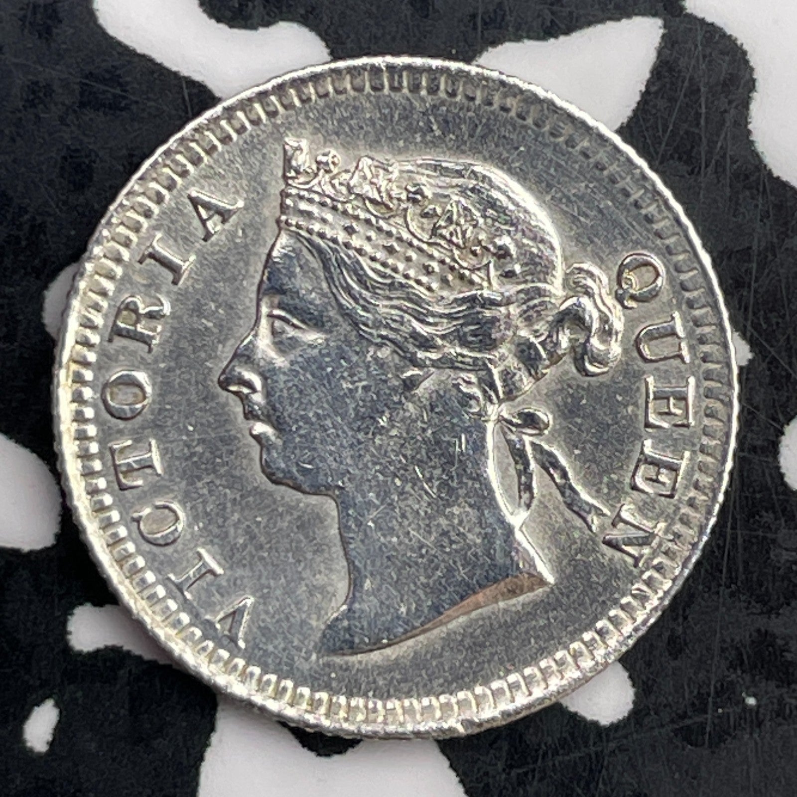 1898 Hong Kong 5 Cents Lot#F3228 Silver! Beautiful Detail, Cleaned