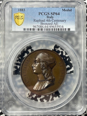 1883 Italy Raphael 4th Centenary Medal PCGS SP64 Lot#GV8598 Choice UNC!