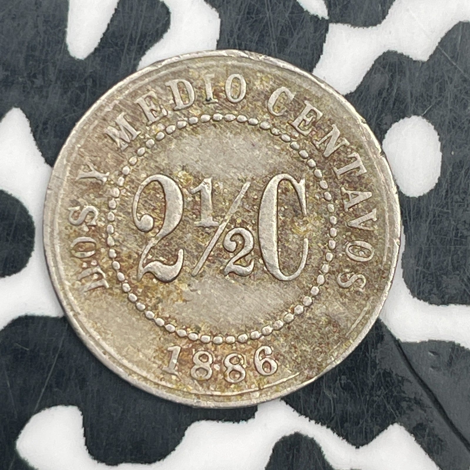 1886 Colombia 2 1/2 Centavos Lot#F9810