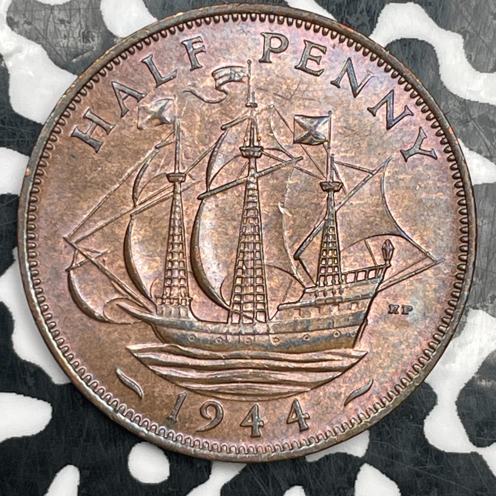 1944 Great Britain 1/2 Penny Lot#N2638 High Grade! Beautiful!