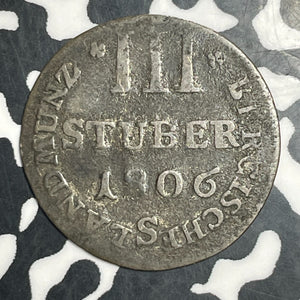 1806-S Germany Berg 3 Stuber Lot#JM9156 Scarce! KM#7
