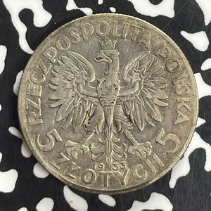 1933 Poland 5 Zlotych Lot#T8141 Silver!