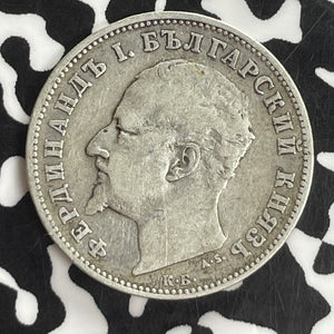 1894 Bulgaria 1 Lev Lot#T8137 Silver!