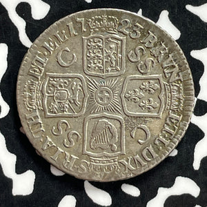 1723 Great Britain George I 1 Shilling Lot#JM9861 Silver! Nice! South Seas Co.