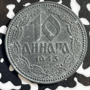 1943 Serbia 10 Dinara Lot#E3125 High Grade! Beautiful!